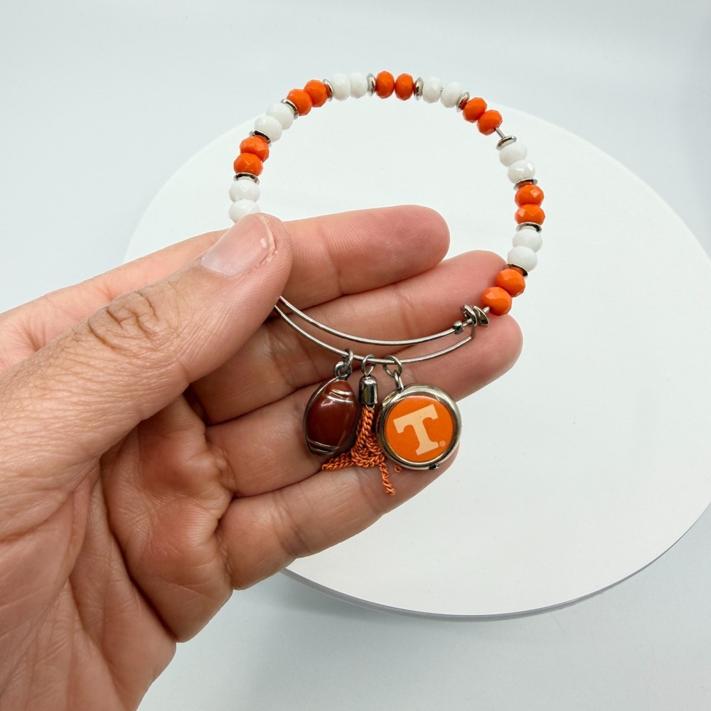 Tennessee Volunteers Football Charm Bangle Bracelet – Game Day Spirit Jewelry - Picture 10 of 12